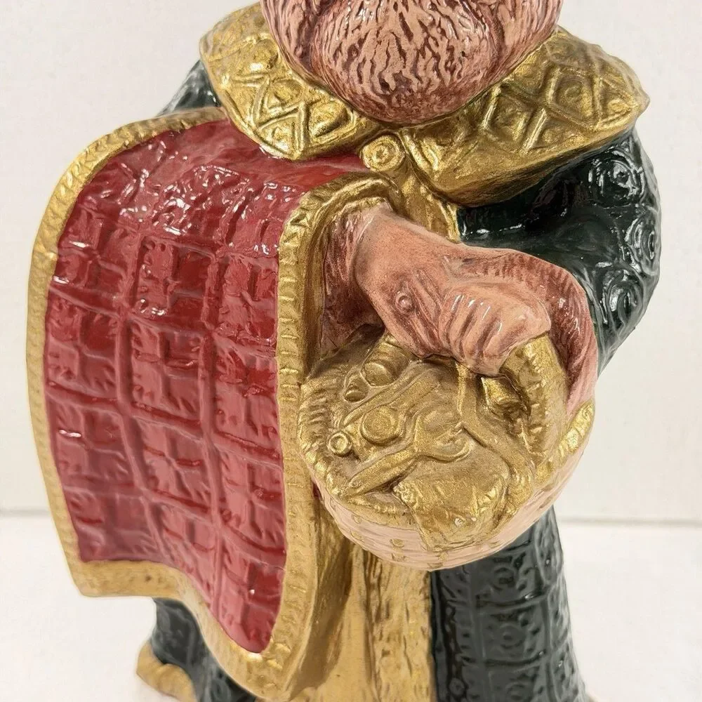 Atlantic Mold Ceramic Santa Claus Vintage Old World Christmas Figurine Quilt 9